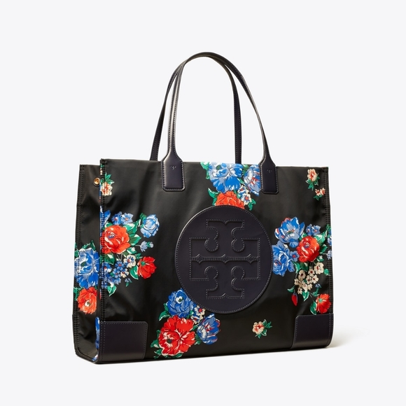 Tory Burch Handbags - AUTHENTIC TORY BURCH ELLA BLACK FLORAL TOTE BAG
